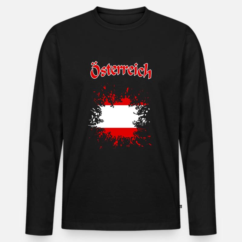 Österreich - Männer Premium Bio Langarmshirt - Schwarz