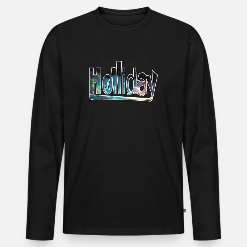 Holliday - Männer Premium Bio Langarmshirt - Schwarz