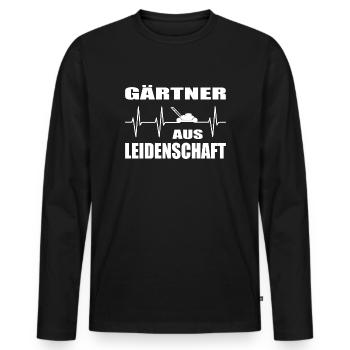 Garten - Männer Premium Bio Langarmshirt - Schwarz - Vorne - Nico (187cm)