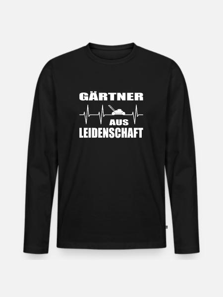 Garten - Männer Premium Bio Langarmshirt - Schwarz