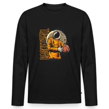 Astronaute de basket-ball - T-shirt manches longues Premium bio Homme - noir - Devant - Nico (187cm)