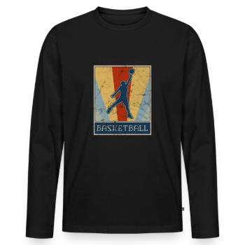 Basketball Sports Basket dunking basket used - Men's Premium Organic Long Sleeve Shirt - black - Front - Nico (187cm)