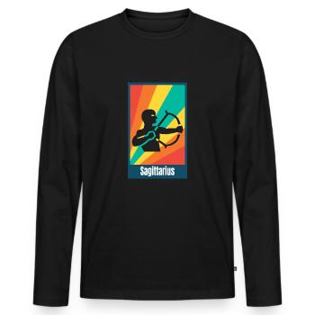 Sagittarius Sagittarius - Men's Premium Organic Long Sleeve Shirt - black - Front - Nico (187cm)