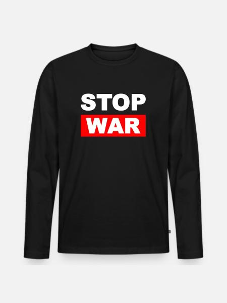 ukraine stop war - Männer Premium Bio Langarmshirt - Schwarz