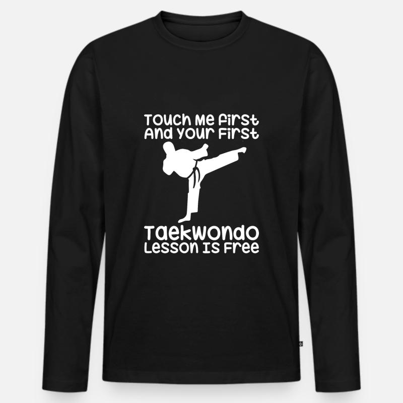 Taekwondo - Männer Premium Bio Langarmshirt - Schwarz