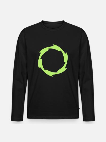 Feuerball - Männer Premium Bio Langarmshirt - Schwarz