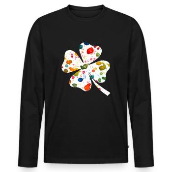 glueck - Männer Premium Bio Langarmshirt - Schwarz - Vorne - Nico (187cm)