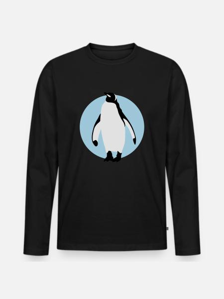 pinguin_032013_b_3c - Männer Premium Bio Langarmshirt - Schwarz