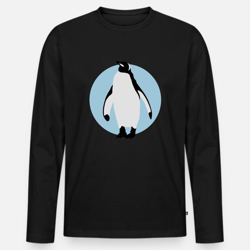 pinguin_032013_b_3c - Männer Premium Bio Langarmshirt - Schwarz