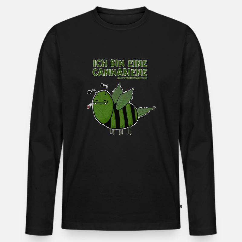 Cannabiene MP - Männer Premium Bio Langarmshirt - Schwarz