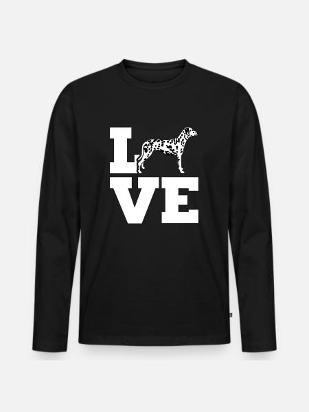 Dalmatiner - Männer Premium Bio Langarmshirt - Schwarz