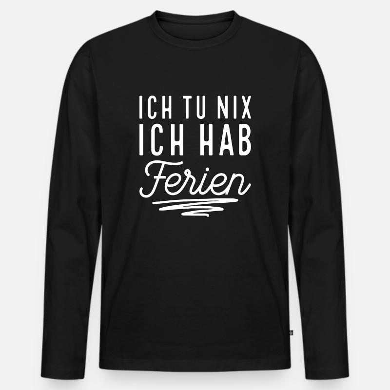 Ferien - Männer Premium Bio Langarmshirt - Schwarz