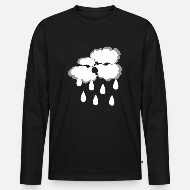 Rain cloud, vector illustration - Men's Premium Organic Long Sleeve Shirt - black