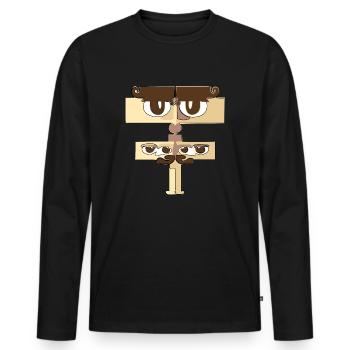 Unreal character - Men's Premium Organic Long Sleeve Shirt - black - Front - Nico (187cm)