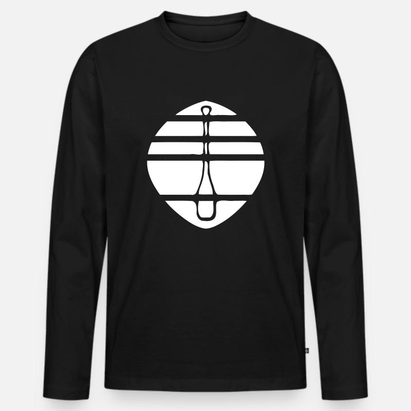 weißes Paddel Logo - Männer Premium Bio Langarmshirt - Schwarz