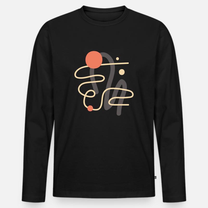 Abstraktes Design - Männer Premium Bio Langarmshirt - Schwarz