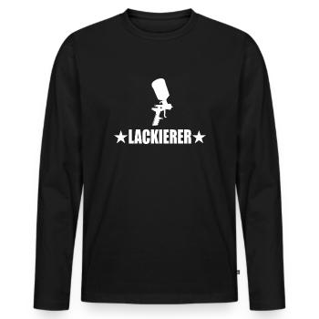 Lackierer - Männer Premium Bio Langarmshirt - Schwarz - Vorne - Nico (187cm)