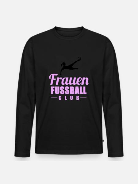 frauen fußball - Männer Premium Bio Langarmshirt - Schwarz