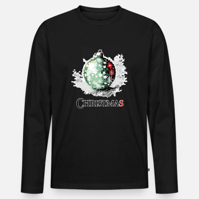 Christmas Kugel - Männer Premium Bio Langarmshirt - Schwarz