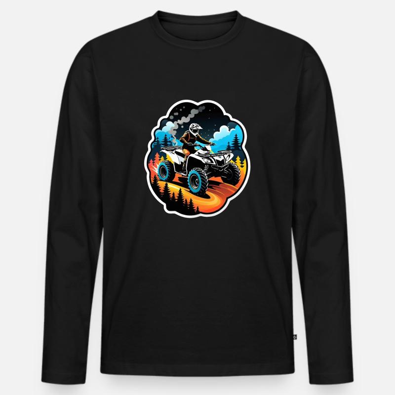 Quad & Offroad - Männer Premium Bio Langarmshirt - Schwarz