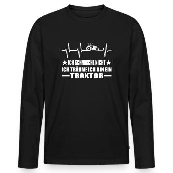 Traktor - Männer Premium Bio Langarmshirt - Schwarz - Vorne - Nico (187cm)
