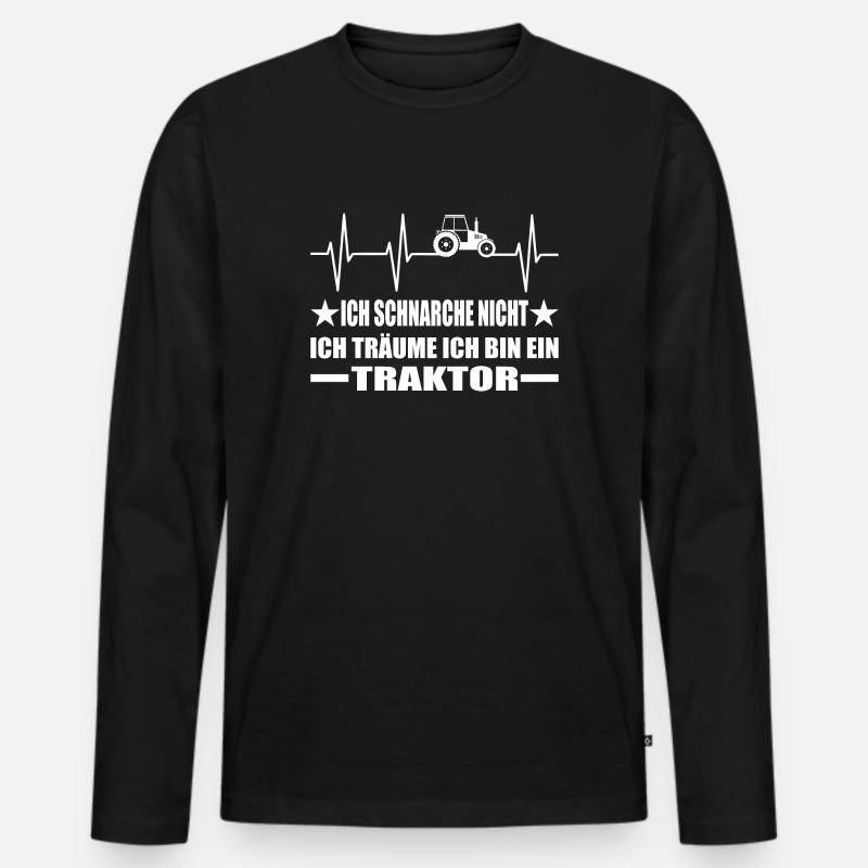 Traktor - Männer Premium Bio Langarmshirt - Schwarz
