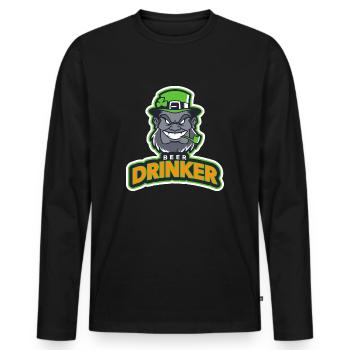 Biertrinker - Männer Premium Bio Langarmshirt - Schwarz - Vorne - Nico (187cm)