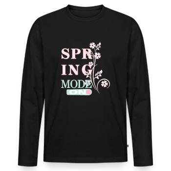 Spring Mode - Spring is here! - Men's Premium Organic Long Sleeve Shirt - black - Front - Nico (187cm)