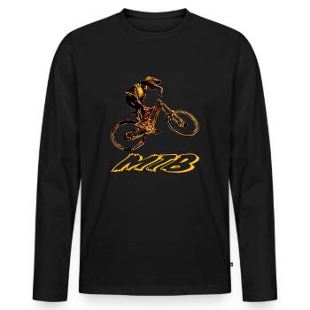 vtt descente - T-shirt manches longues Premium bio Homme - noir - Devant - Nico (187cm)