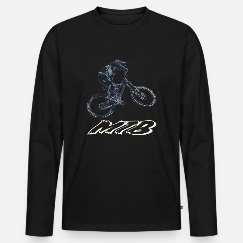 Downhill-Mountainbiken - Männer Premium Bio Langarmshirt - Schwarz