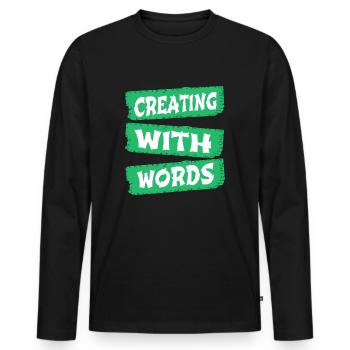 Processus créatif Bday Joke Projets créatifs - T-shirt manches longues Premium bio Homme - noir - Devant - Nico (187cm)