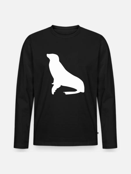 robbe 1 - Männer Premium Bio Langarmshirt - Schwarz