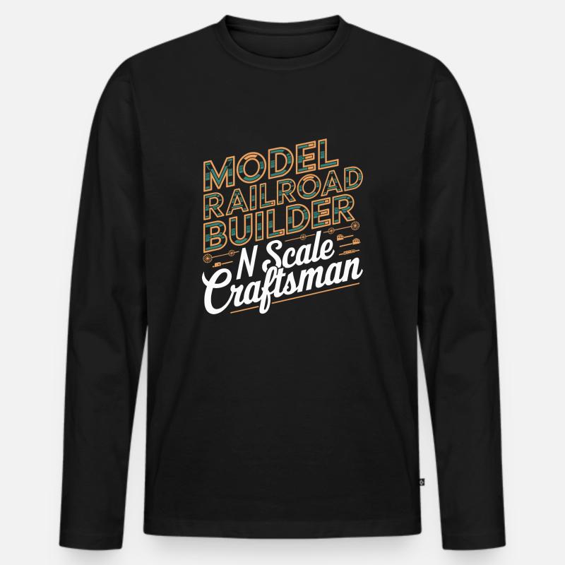 N-Spur Leidenschaft - Männer Premium Bio Langarmshirt - Schwarz