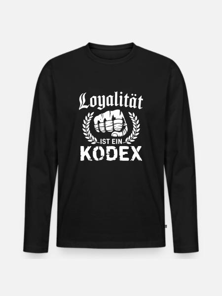 Loyalität ist ein Kodex - Men's Premium Organic Long Sleeve Shirt - black