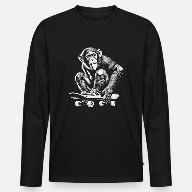 Skateboard - Men's Premium Organic Long Sleeve Shirt - black