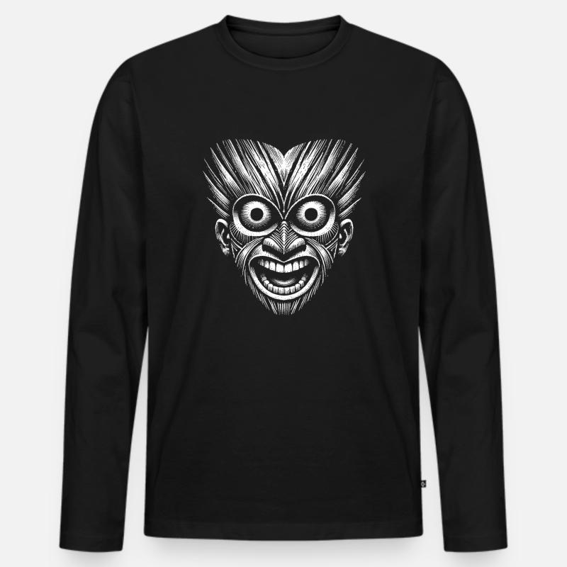 Maske - Männer Premium Bio Langarmshirt - Schwarz