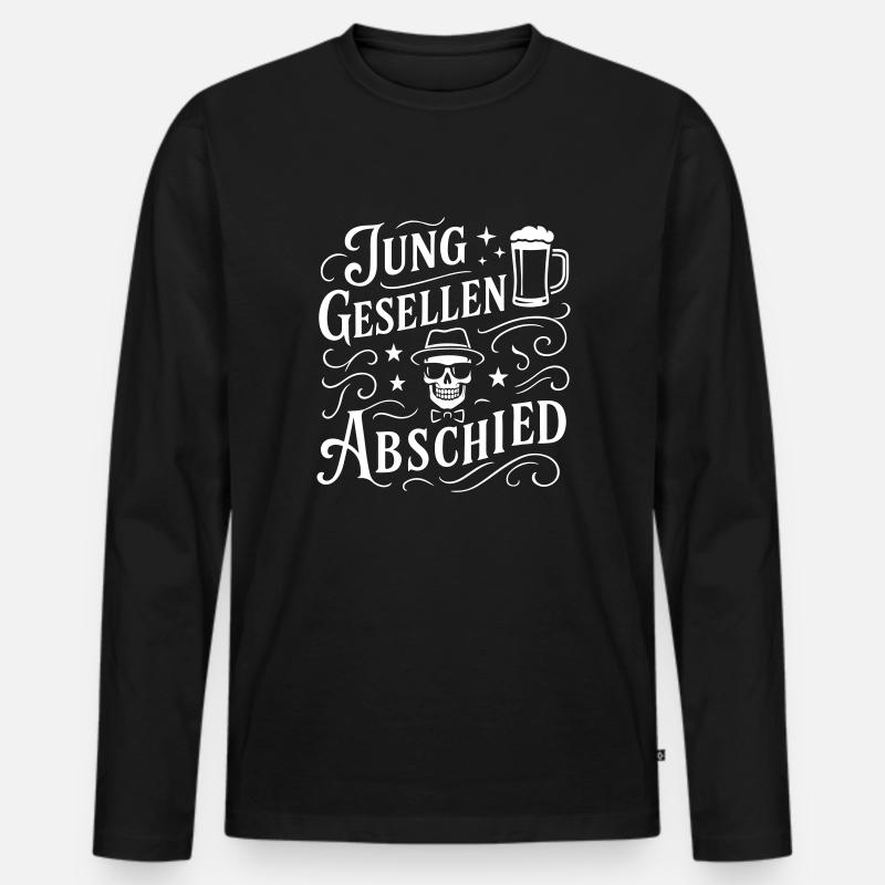 Junggesellenabschied Party Bier - Männer Premium Bio Langarmshirt - Schwarz