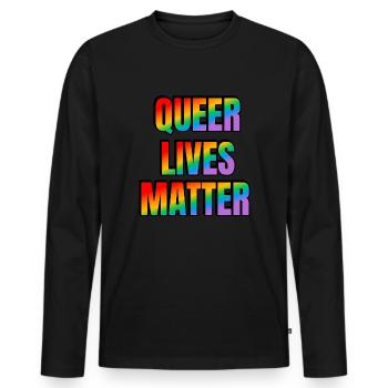 Queer lives matter - Men's Premium Organic Long Sleeve Shirt - black - Front - Nico (187cm)