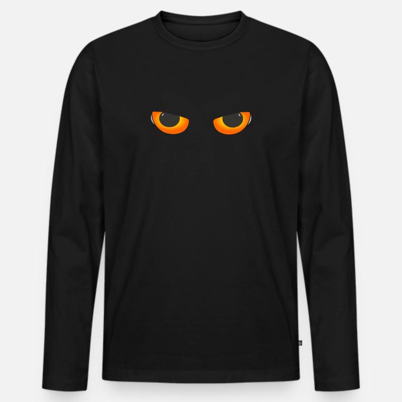 Böser Blick - Männer Premium Bio Langarmshirt - Schwarz