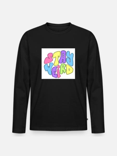 STAY WEIRD - Männer Premium Bio Langarmshirt - Schwarz