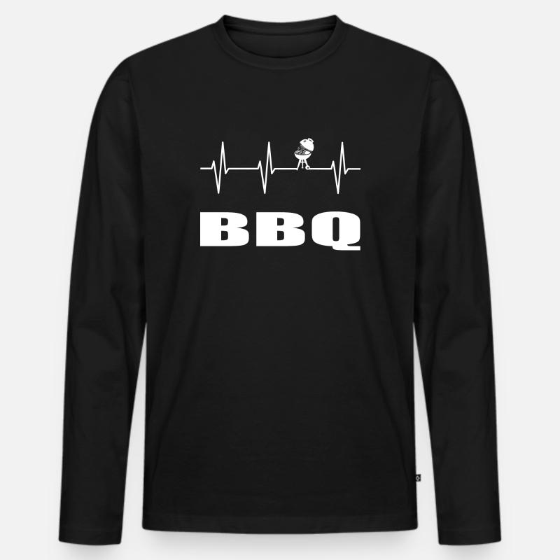 BBQ - Männer Premium Bio Langarmshirt - Schwarz