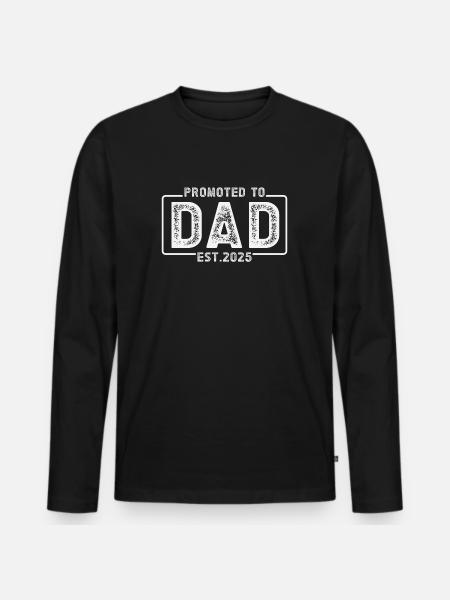 Promotion à papa 2025 - T-shirt manches longues Premium bio Homme - noir