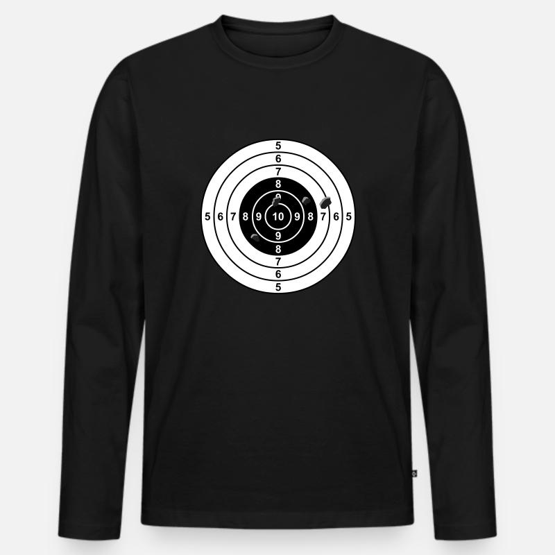 target - Zielscheibe - Männer Premium Bio Langarmshirt - Schwarz