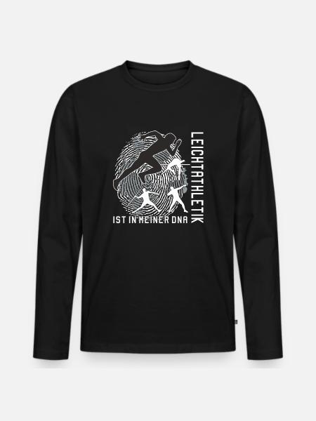 Leichtathlet - Leichtathletik ist in meiner DNA - Männer Premium Bio Langarmshirt - Schwarz