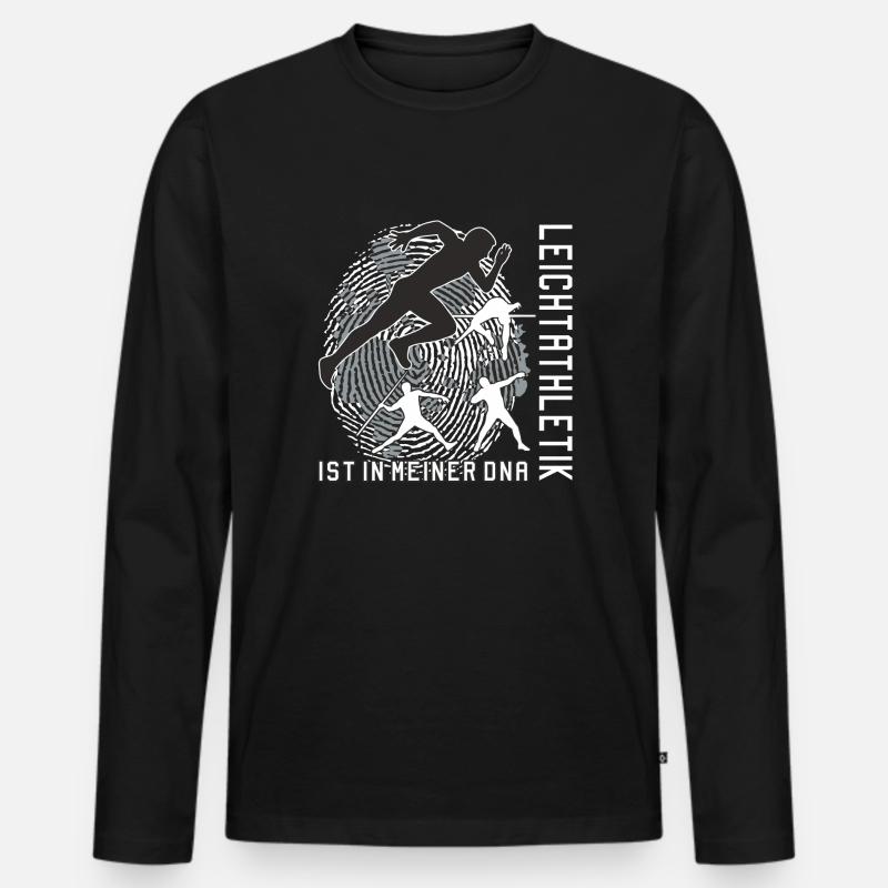 Leichtathlet - Leichtathletik ist in meiner DNA - Männer Premium Bio Langarmshirt - Schwarz