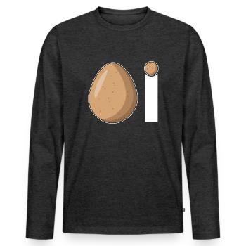 Ei Hühnerei Comic - Männer Premium Bio Langarmshirt - Anthrazit meliert - Vorne - Nico (187cm)