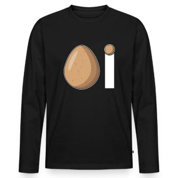 Ei Hühnerei Comic - Männer Premium Bio Langarmshirt - Schwarz - Vorne - Nico (187cm)