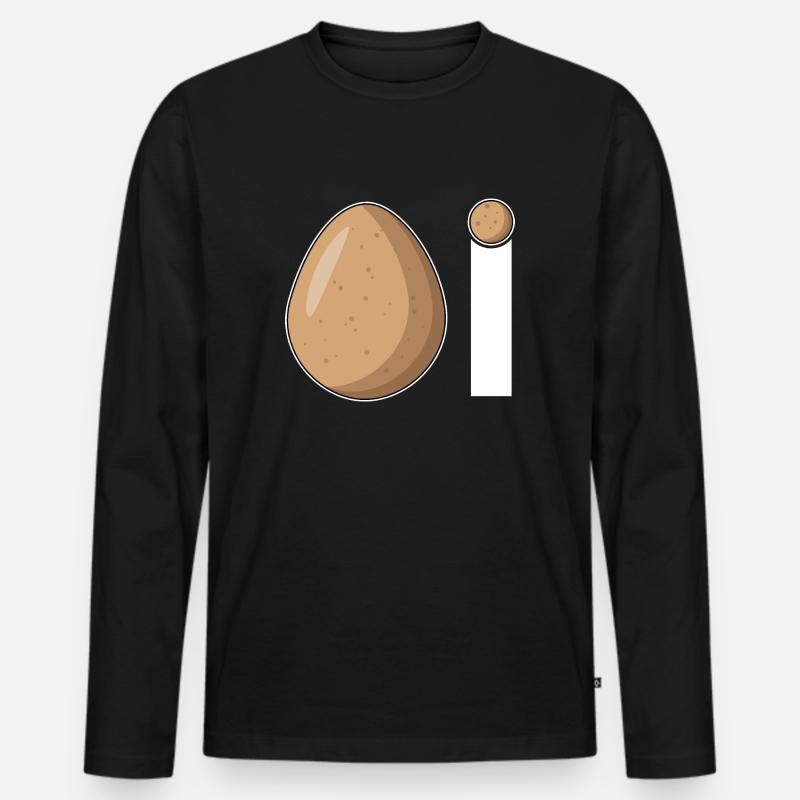 Ei Hühnerei Comic - Männer Premium Bio Langarmshirt - Schwarz