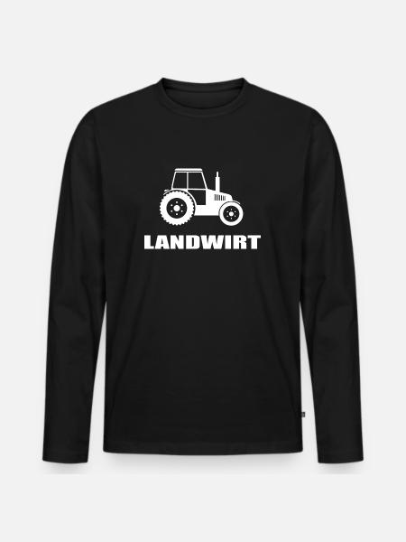 Traktor - Männer Premium Bio Langarmshirt - Schwarz