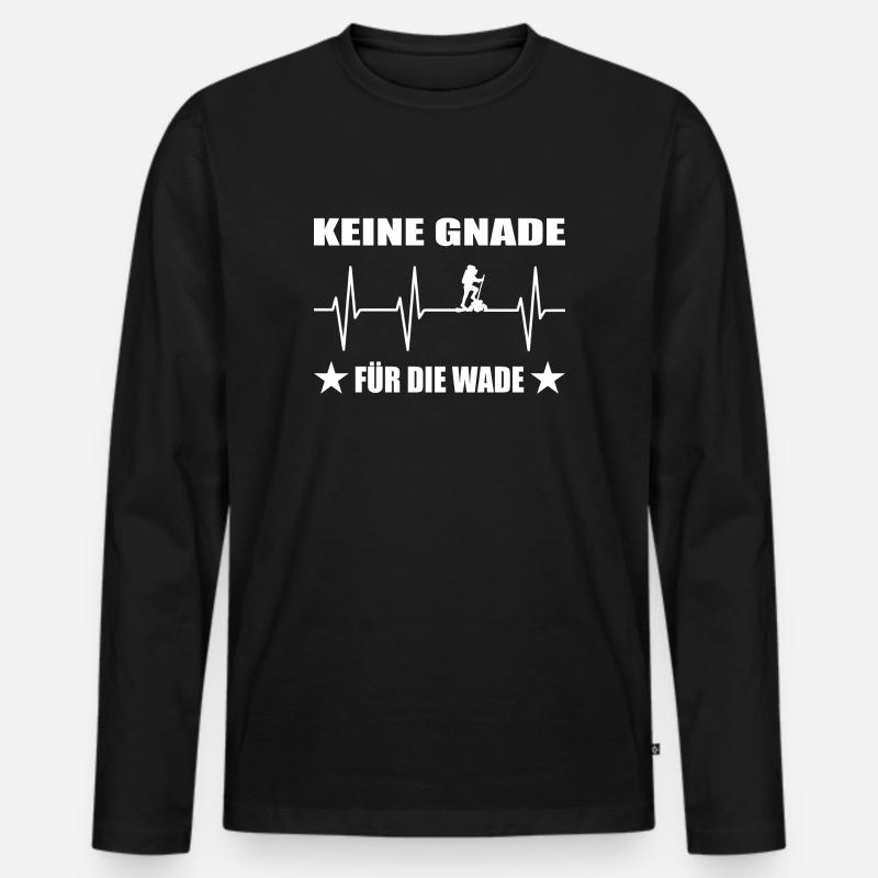 Wandern - Männer Premium Bio Langarmshirt - Schwarz
